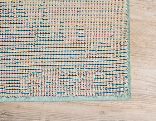 Miniatura 9 de Alfombra moderna Positano de estilo costero de Loom, Polipropileno, Azul claro