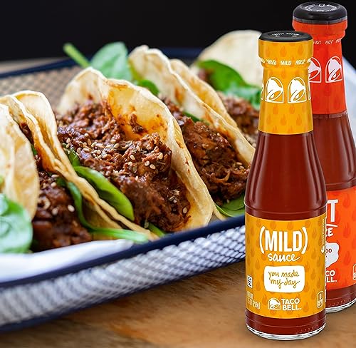 Miniatura 4 de Surtido de salsa picante Taco Bell, paquete de 4 salsas picantes y salsa suave, condimentos para tacos chips Quesadilla Burritos, 7.5 onzas cada uno