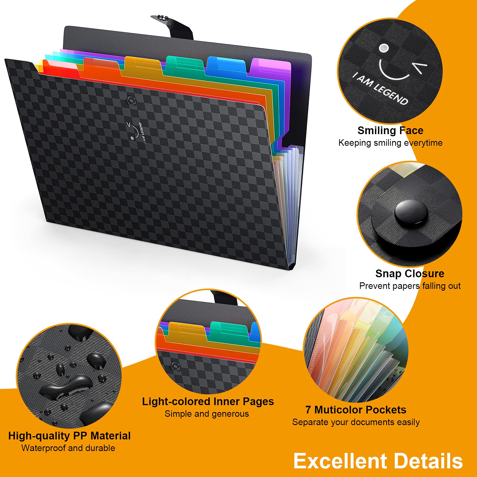 ABC life 3 Pack Expanding File Folder Organiser with Upgrad Grid