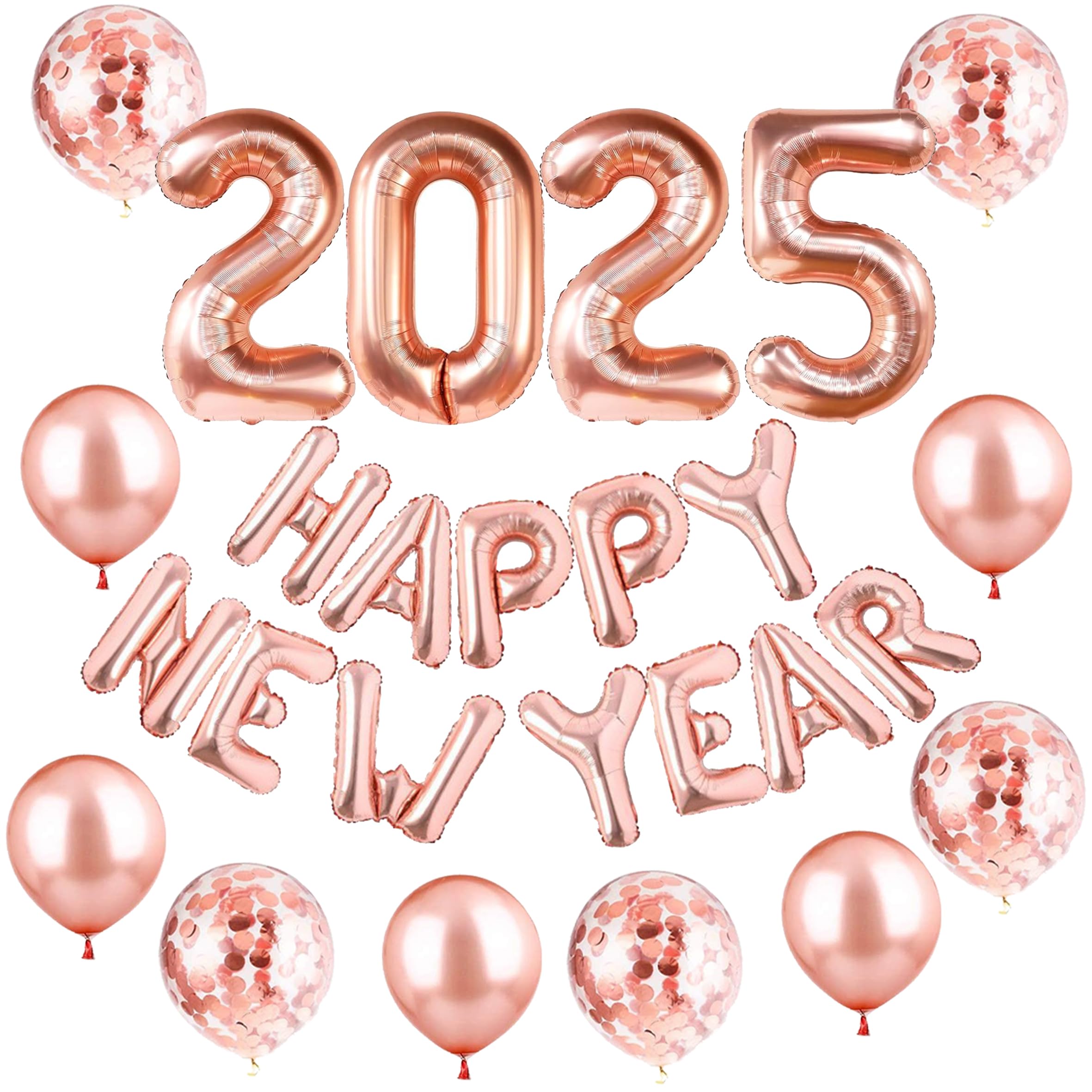 Happy New Year ナンバーバルーン新年 新年 お正月 飾り付け 新年会 忘年会 数字バルーン 2025 HAPPY