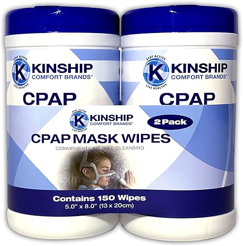 Toallitas de limpieza de máscara CPAP, limpiador sin perfume y sin pelusa para limpiar filtros, tubos y máquinas BIPAP, 150 unidades en total, 2
