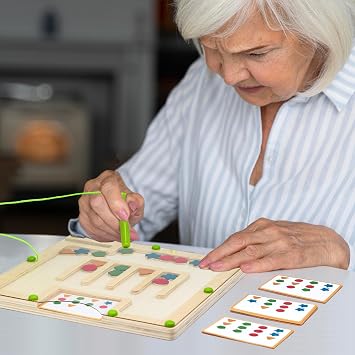 Magnetic Activities for Dementia Patients, Colorful Shape Matching Alzheimers Products for Elderly, Memory Care Activities for Seniors, Tile Cognitive Game Puzzles Fidget Board Gadgets Gifts