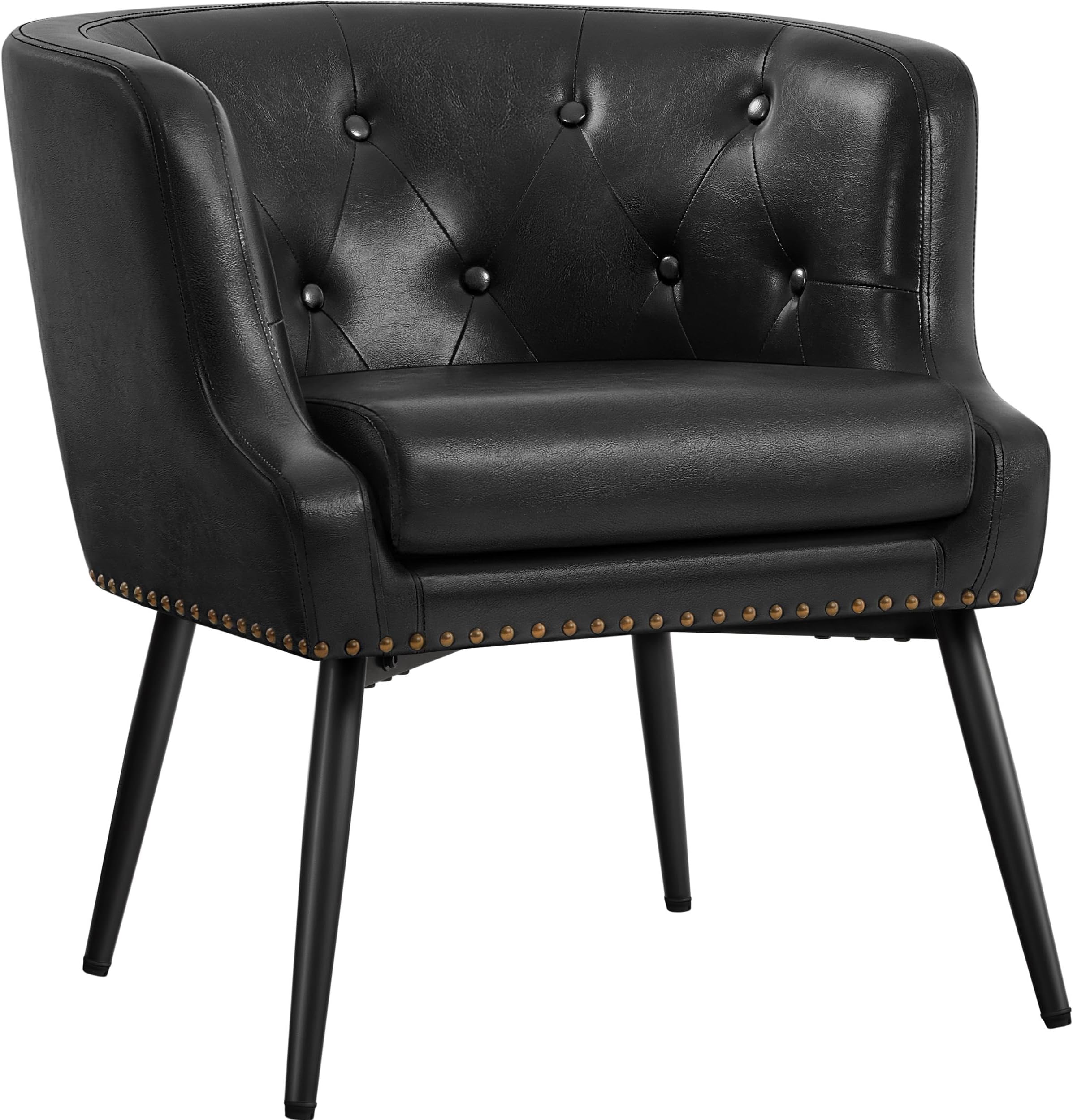 Yaheetech Modern Accent Chair, Faux Leather Retro Armchair
