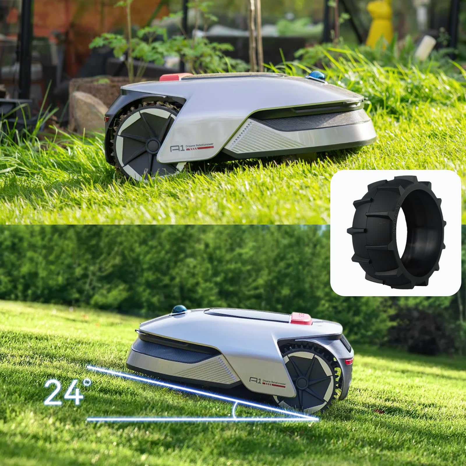 CashMuch Anti-Riemenscheibe Für Dreame A1 Mähroboter - 110x40mm Gummi Rad