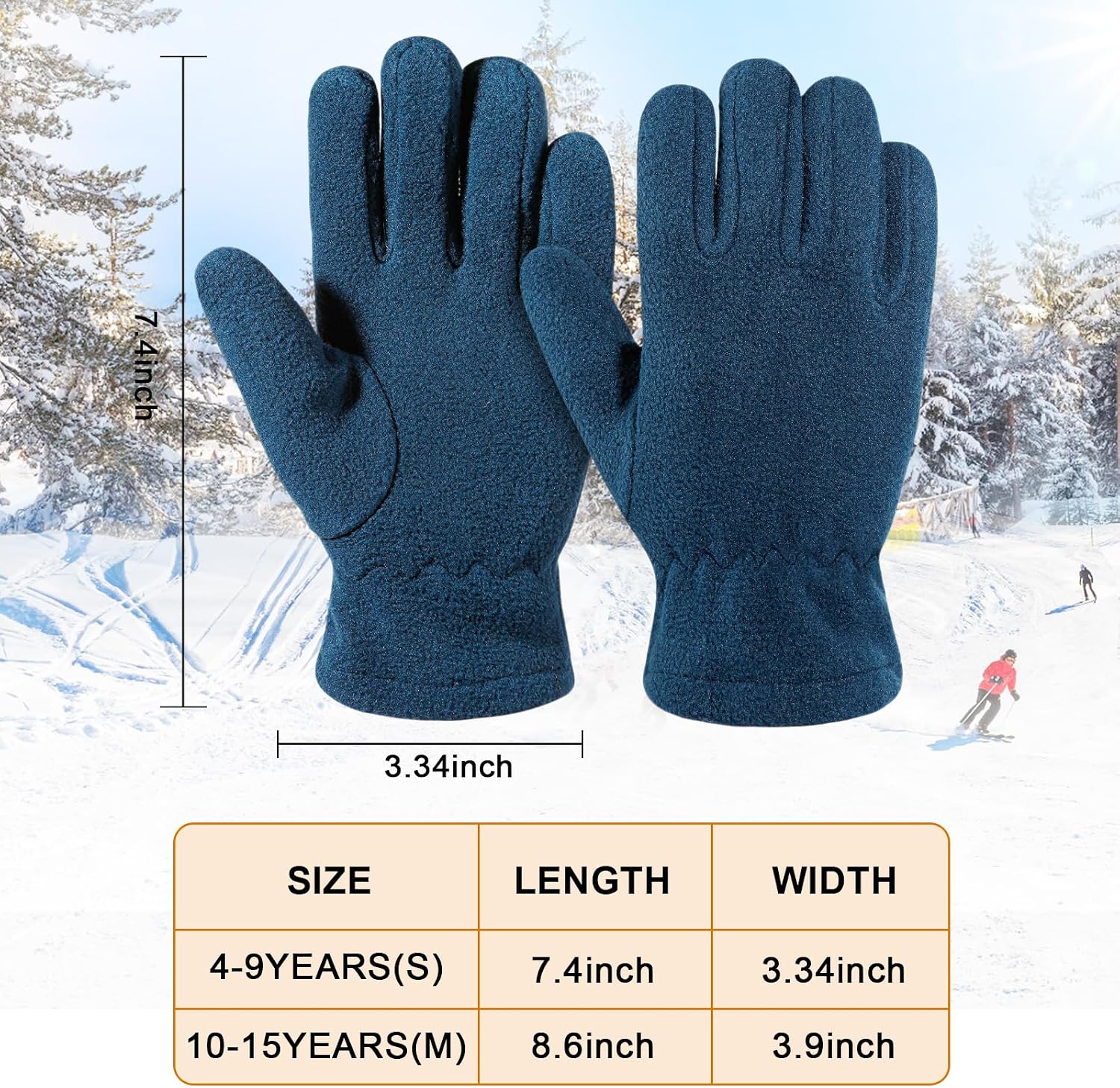 ONESING 3 Pairs Fleece Winter Gloves Toddler Warm Gloves for Boys Girls Snow Outdoors Cold Weather Mixcolor C