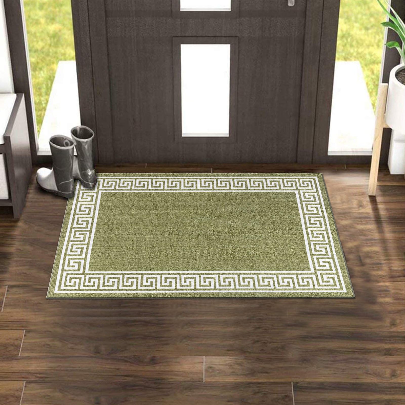 renoazul® Carpet Runners for Hallways Non-Slip Long & Wide Heavy-Duty Plain | 80 x 300 cm Super Absorbent Indoor Stair Carpet and Kitchen Anti-slip Floor Mats - Greeky Rug - Grey & Black — view 145