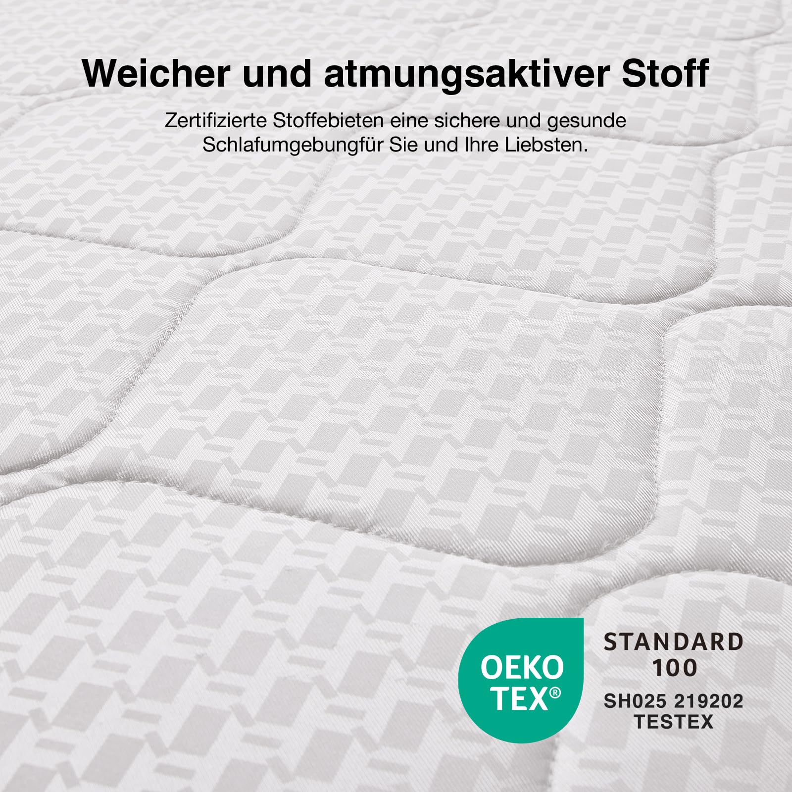 Novilla Matratze 90x200 Taschenfederkernmatratze 7-Zonen H2/H3 atmungsaktivem Bezug & Komfortschaum Öko-Tex & CertiPUR-US Zertifiziert – Federkernmatratze für Einzelbett & Doppelbett Höhe 20 cm – Bild 4
