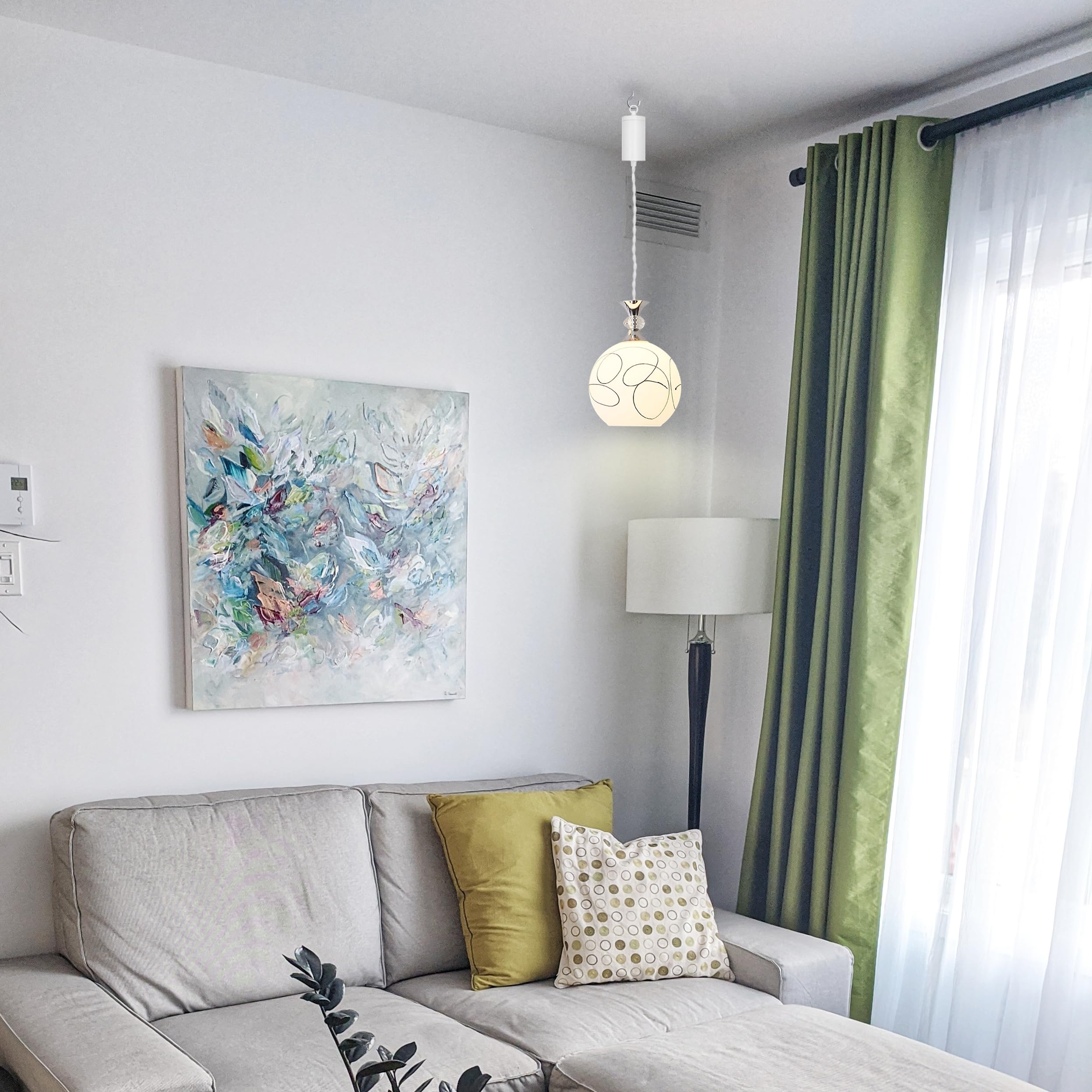 Dimmbare Hängelampe mit Batterie Innen,2er-Satz Modern Hängeleuchte Batteriebetriebene Lampe, Pendelleuchte ohne Strom Stromanschluss für Küche Nachttischcafé TB1199
