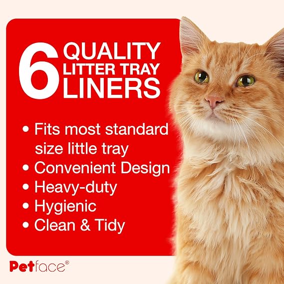 Petface Cat Litter Tray Liners, Fits Most Standard Trays Up To L75 x W35 cm, White (Pack of 6)
