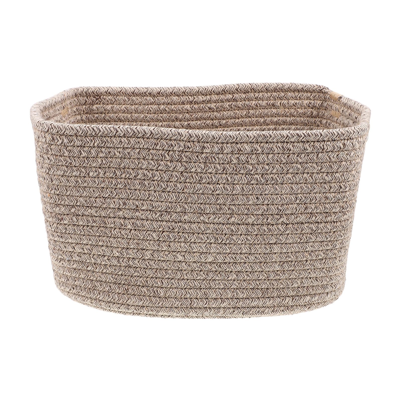 3 Pezzi Cesto Rettangolare in Corda di Cotone Intrecciata Design Nordico Boho, Resistente e Pieghevole, per Riviste e Libri in Ingresso o Scaffali