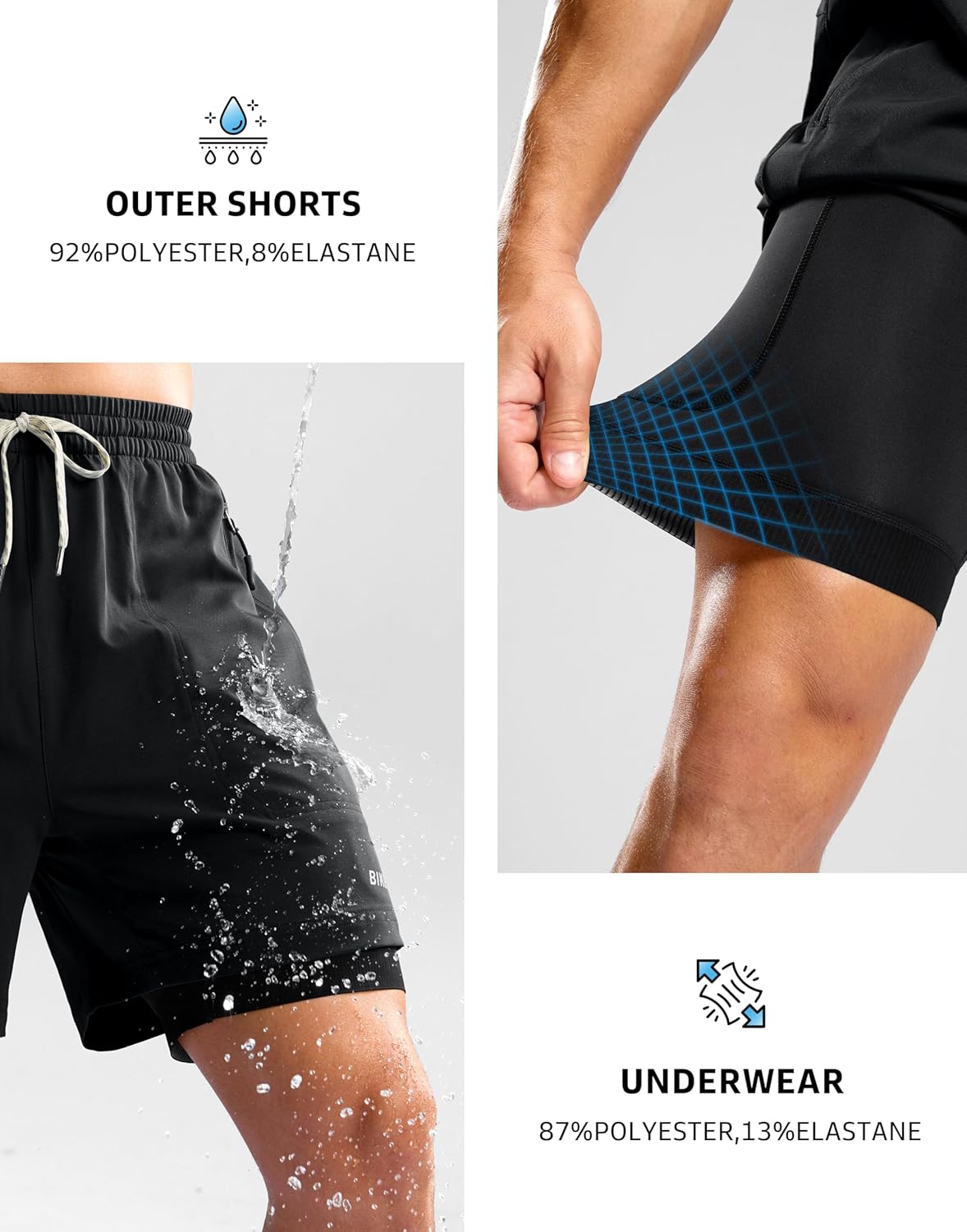 Bikewa Men's Mountain Bike Shorts 4D Padded Loose-fit Cycling Biking Bicycle Riding Biker Shorts for Men Zipper Pockets - Image 5