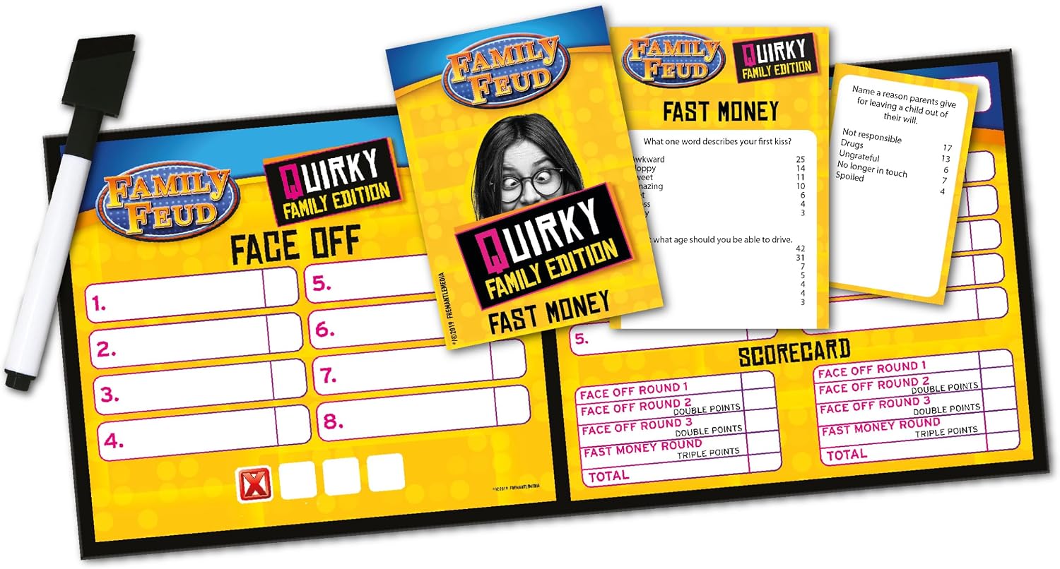 Spin Master Family Feud Board Game, Quirky Family Edition, Adult Game for Ages 16 and up