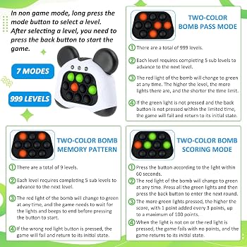 Pop It Electrónico ZoneYan Con 5 Estilos Animales - Juego De Burbujas Sensorial Con 4 Modos, Idea Regalo Para Niños Y Adolescentes