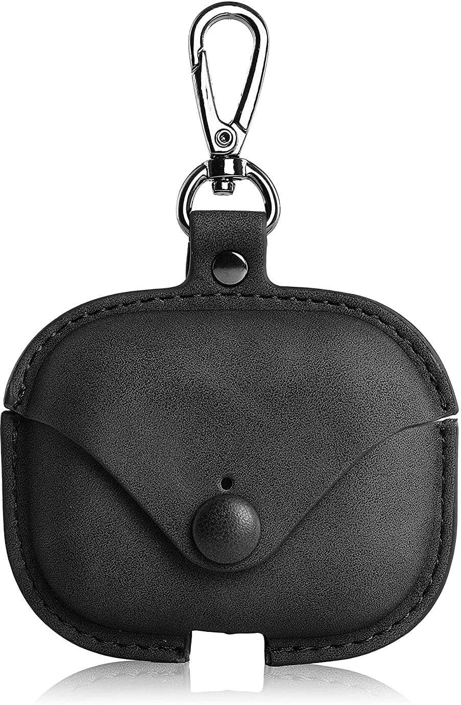 WebillaAirpods Pro Leather Case,Crazy Horse Cowhide Leather Portable Travel Case for Airpods Pro,Headphone Cases for AirPods Pro Charging Case (Brown) (Black)