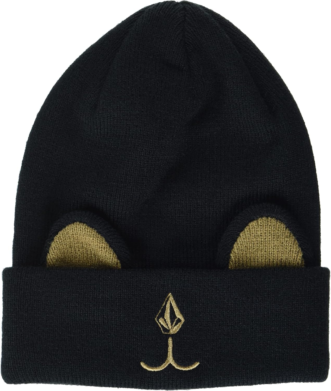 Volcom Girls' Snow Creature Rollover Beanie, Black S2, One Size: Clothing, Shoes & Jewelry
