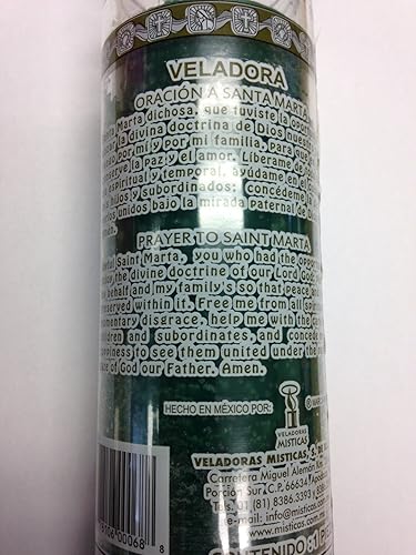 Miniatura 2 de Saint MarthaMarta (Santa Marta) Vela verde sin perfume de 7 días en cristal