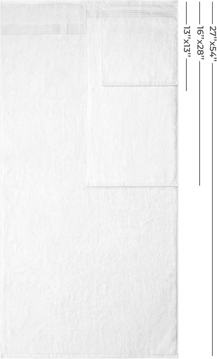 Cotton Paradise, 100% Turkish Cotton 6 Piece Bathroom Towel Set, Luxury Hotel Spa Quality Soft Absorbent 600 GSM After Shower Towels Clearance Set, 2 Bath Towels-2 Hand Towels-2 Washcloths, White : Beauty & Personal Care