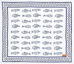MOMOMUS XXL Large Sand Free Beach Towel – Lightweight, Compact and Foldable – Large Beach Blanket or Towel Sarong XXL – Ideal for Picnic and Swimming Pools – Fish 210 x 230 cm