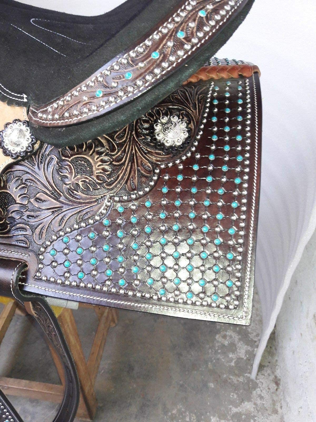 Equestrian Universe - Sella da corsa Western Barrel con testa e colletto coordinato