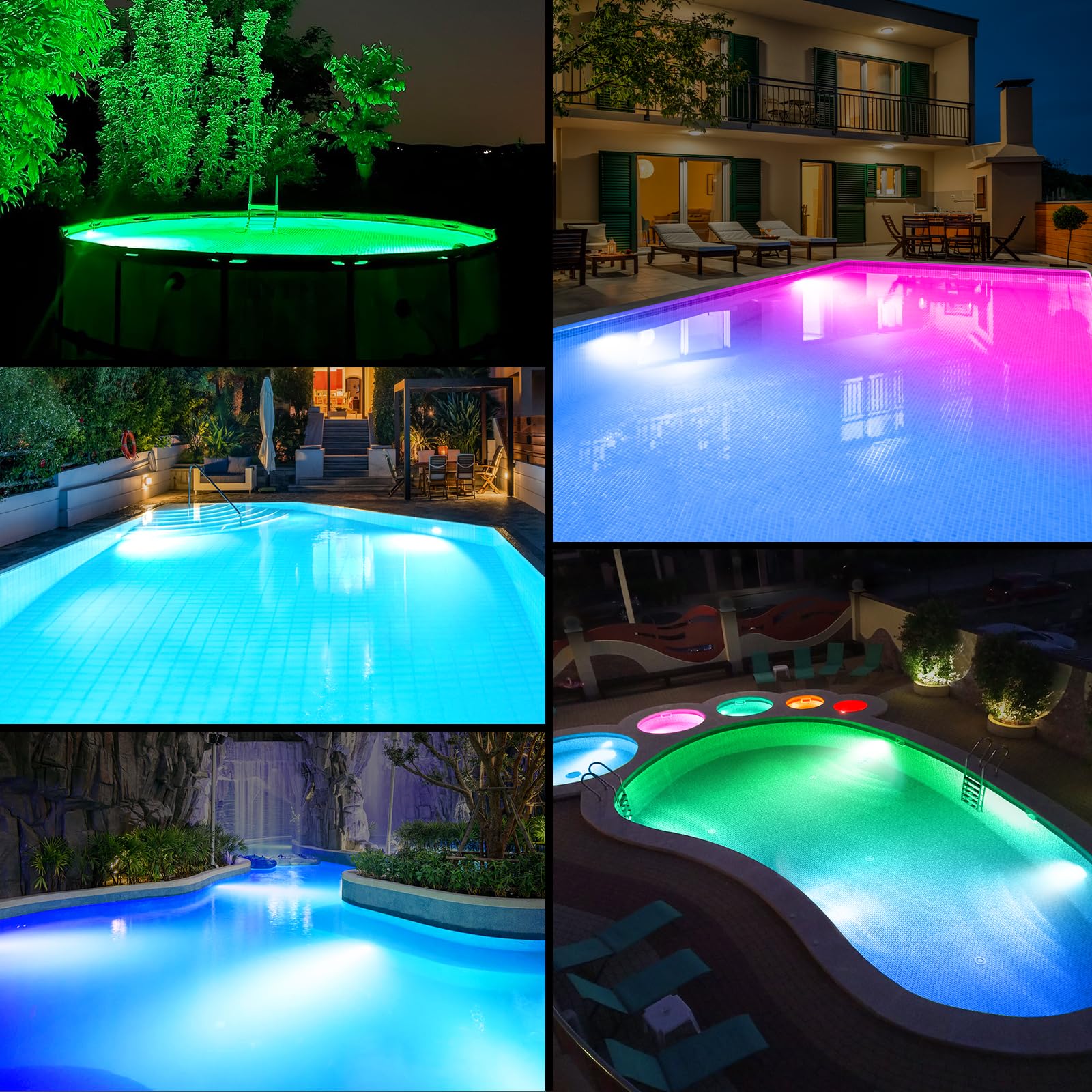 DeeprBetter Luces Piscina Sumergibles con Control Remoto, Recargable Luz Piscinas LED Bateria con 9 Modos Iluminación, IP68 Luces para Piscina Bajo el Agua, Luz Piscinas Sumergible sin Cable para Spa