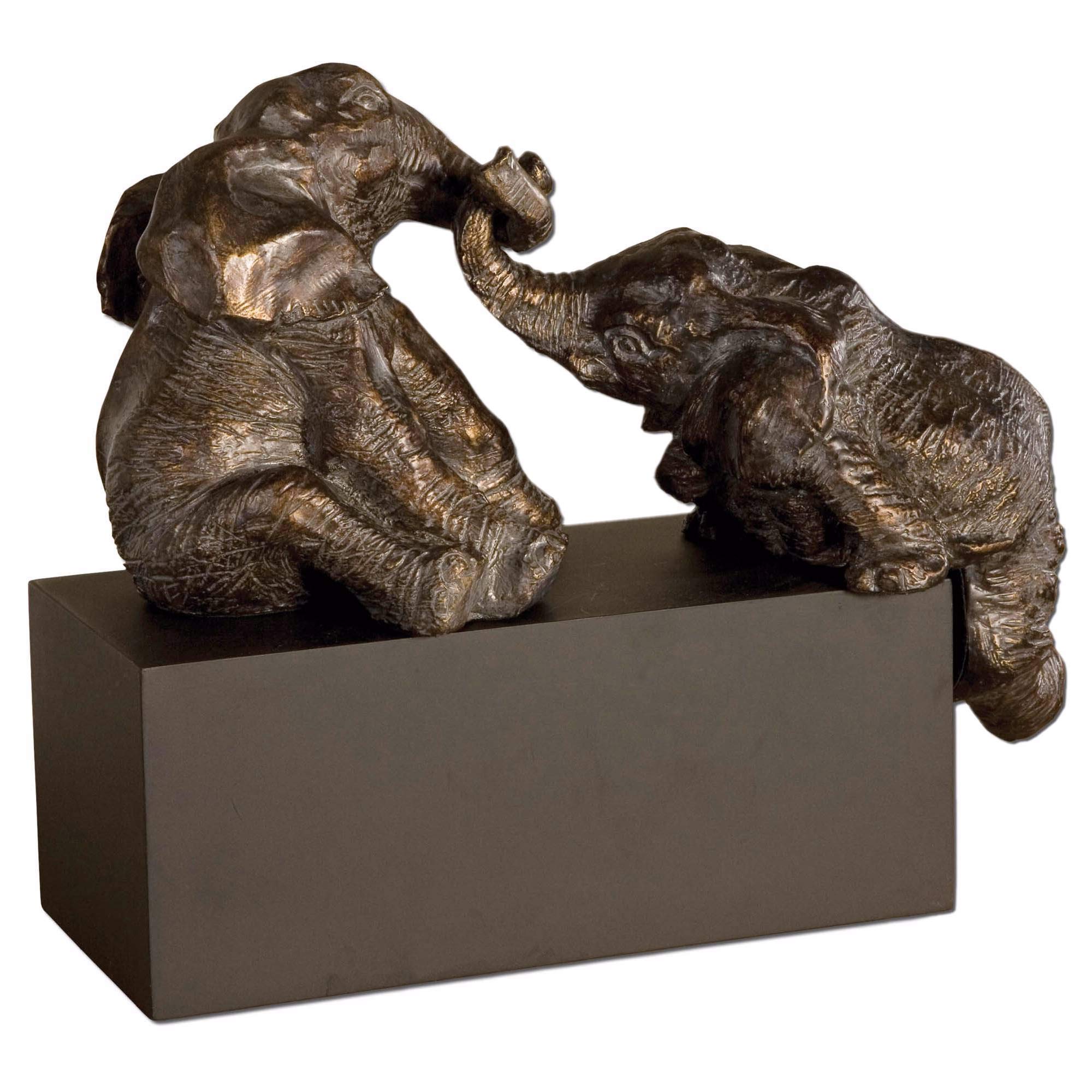 Uttermost 16" Playful Pachyderms Elephants Accent Sculpture