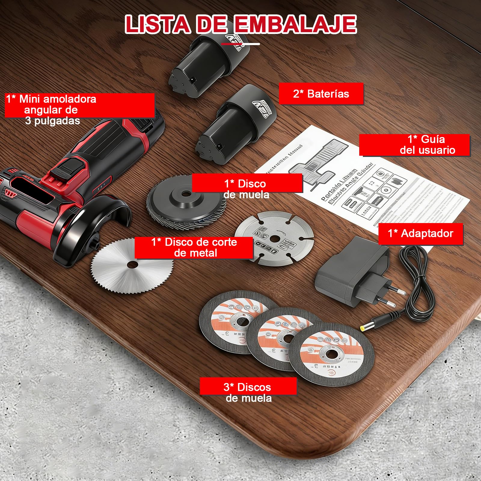 Mini Amoladora Angular Bateria, 19500rpm 76mm Mini Radial Bateria Con 2 Baterías 1300mAh 12V Y Discos Para Cortar Y Pulir, PequeñA Amoladora Inalambrica Para Esmerilar, Pulir, Cortar
