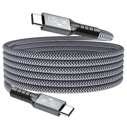 LanSenSu Cable USB 4 de 240 W, transmisión de datos de 3.3 pies y 40 GBps, carga súper rápida PD de 240 W (48 V5A), extensión HD de 8K a 60 Hz para