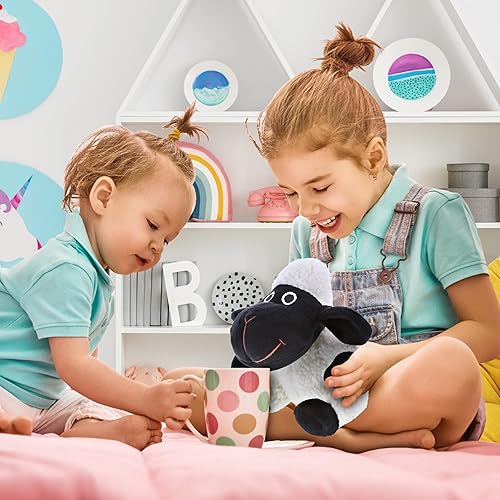 Miniatura 5 de DolliBu Juguete de peluche de oveja de nariz negra, para niños y adultos, regalos de ovejas de felpa esponjosa, lindos animales de peluche, juguetes