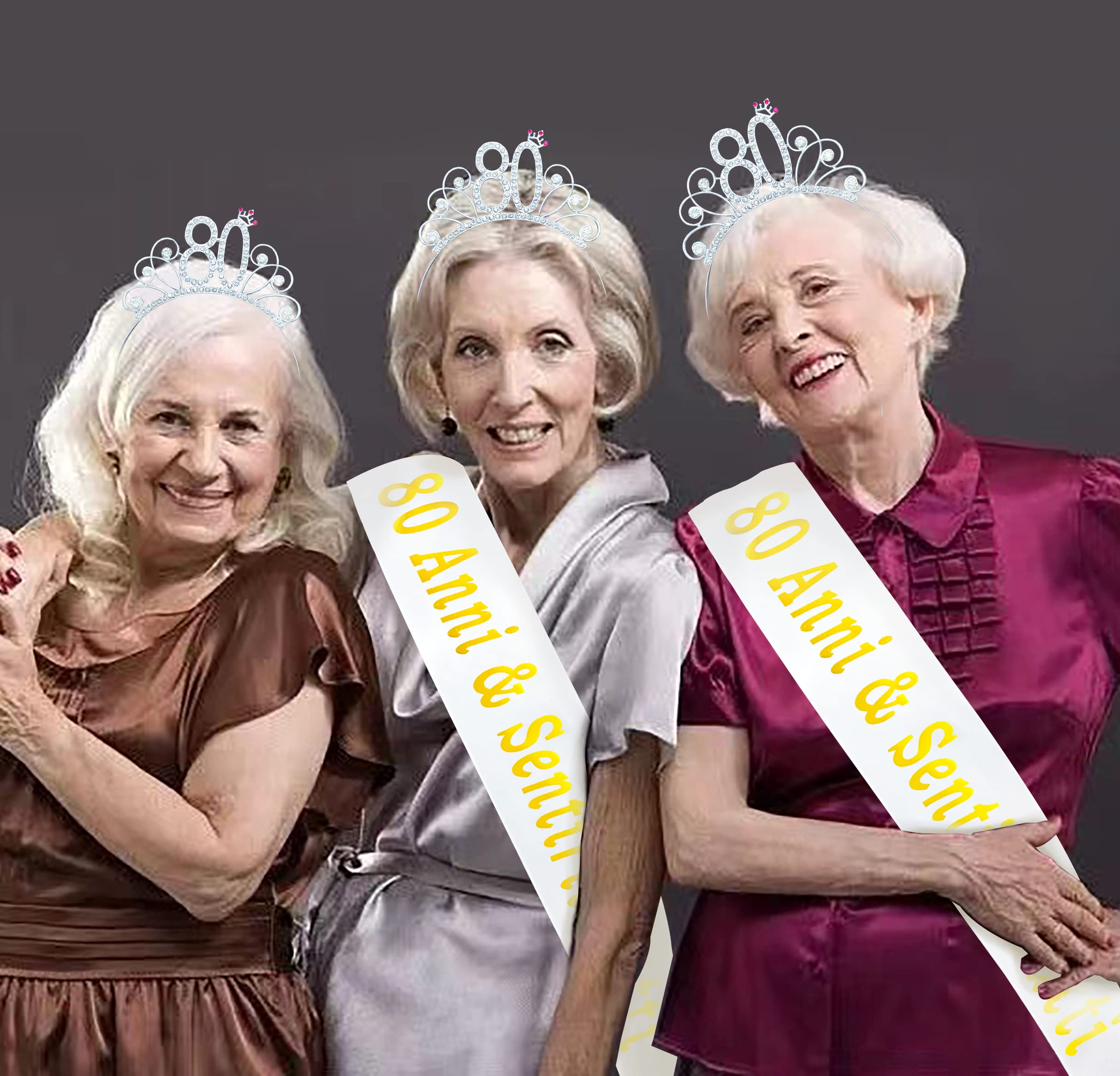 Fascia Per Corona Di Compleanno - Accessorio Per Feste, Decorazione Per 80 Anni, Ideale Come Bomboniera O Regalo - Foto 9
