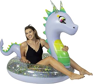 Poolcandy Jumbo 48" Dragon Pool Tube, Stylish, Ultra Durable, Easy-Inflate PVC Pool Tube, Great for Pool, Beach, Lake, River, Perfect for Kids and Adults