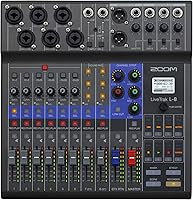 Zoom LiveTrak L-8 Portable Podcast Mixer Recorder - Sound Pads, Multitrack SD Recording, USB Interface