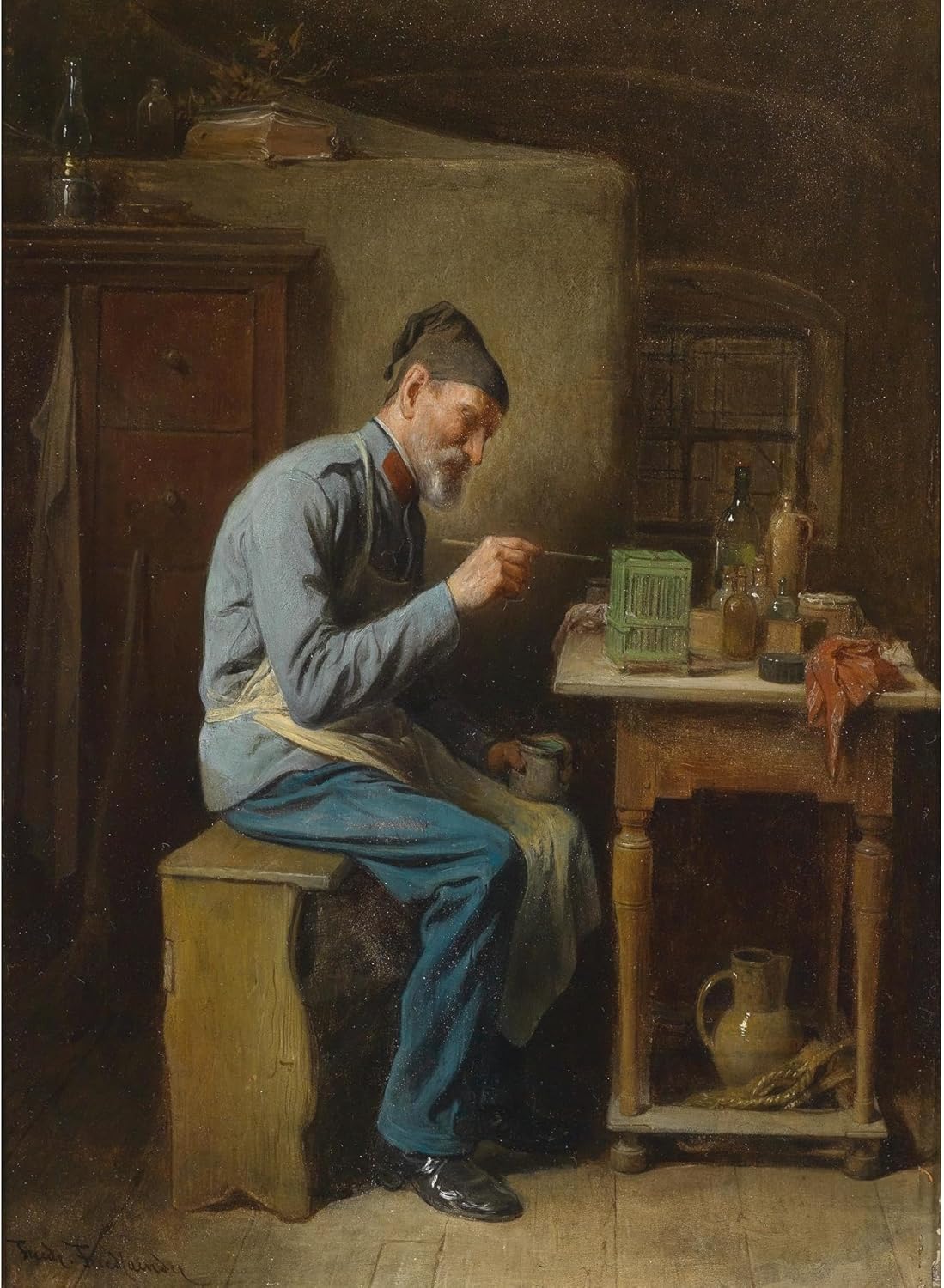 ArtDirect The Hobby Painter Unframed Art Print Giclee Poster by Friedrich Friedländer - Ready for Framing with Customization Sizes 7x10, 10x14, 15x20, 24x33, 35x48 and 44x60 inches