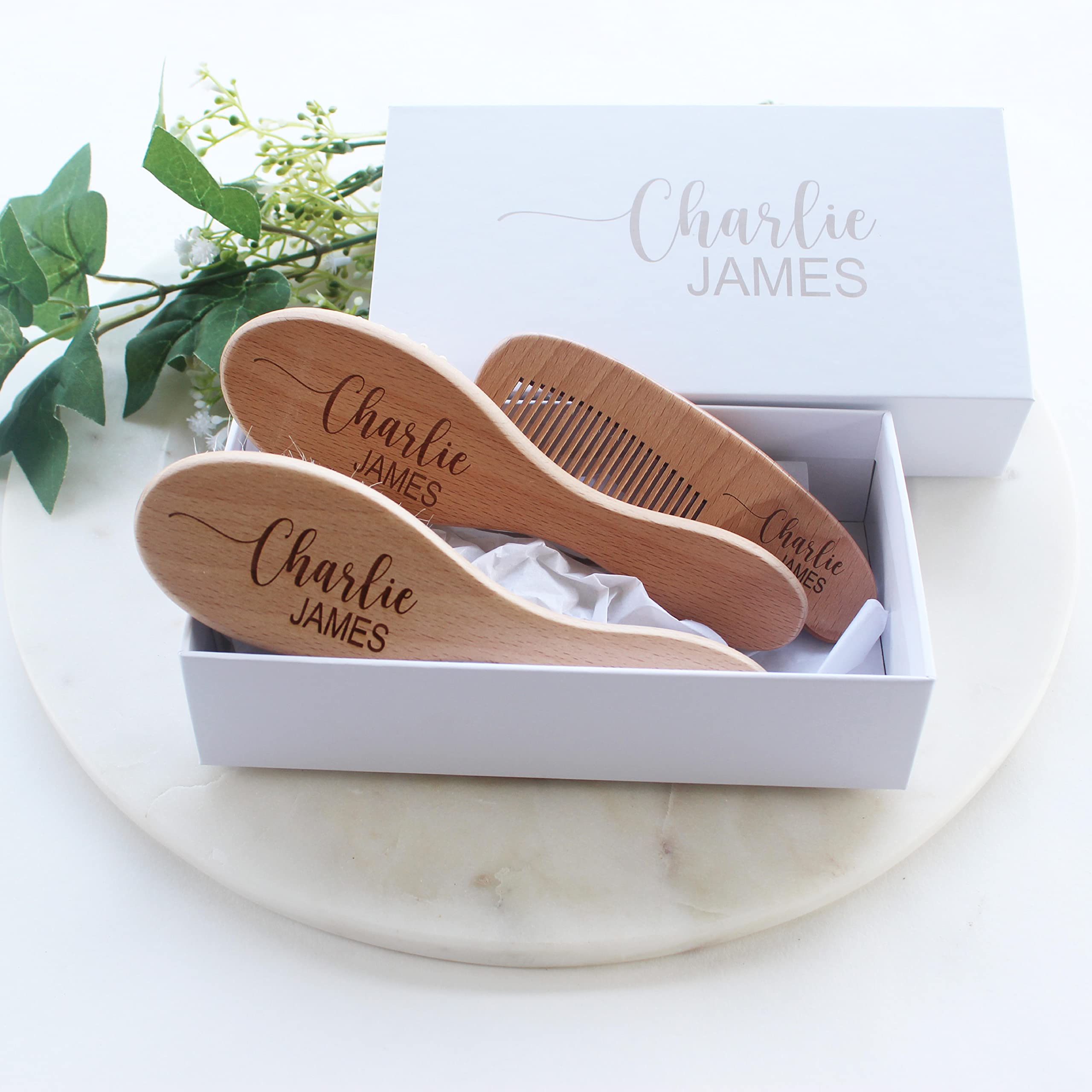 Baby Hair Brush | Personalized Baby Gifts | Wooden Brush | Cradle Cap | Boy Gifts | Girl Gifts