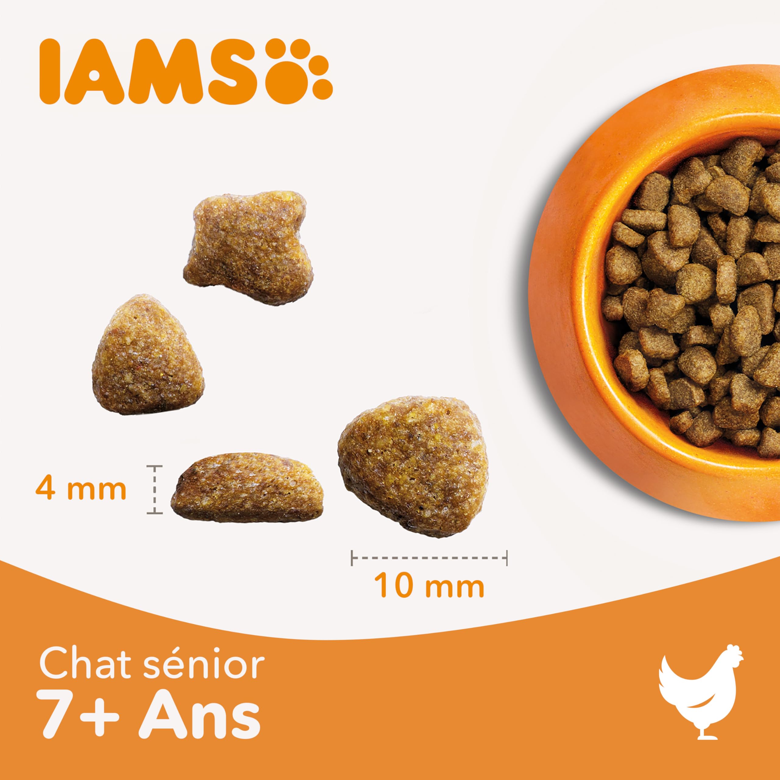 IAMS Croquette au Poulet pour Chat Senior 10 kg