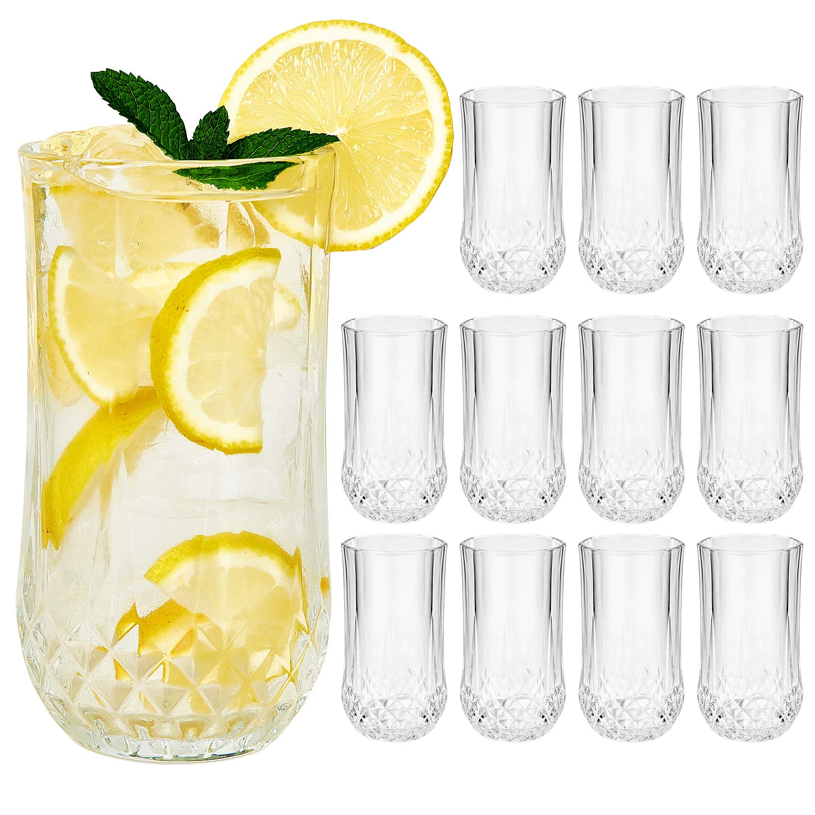 Buy Highball Drinking Glasses Set of 12, Clear Cocktail Glasses , 11