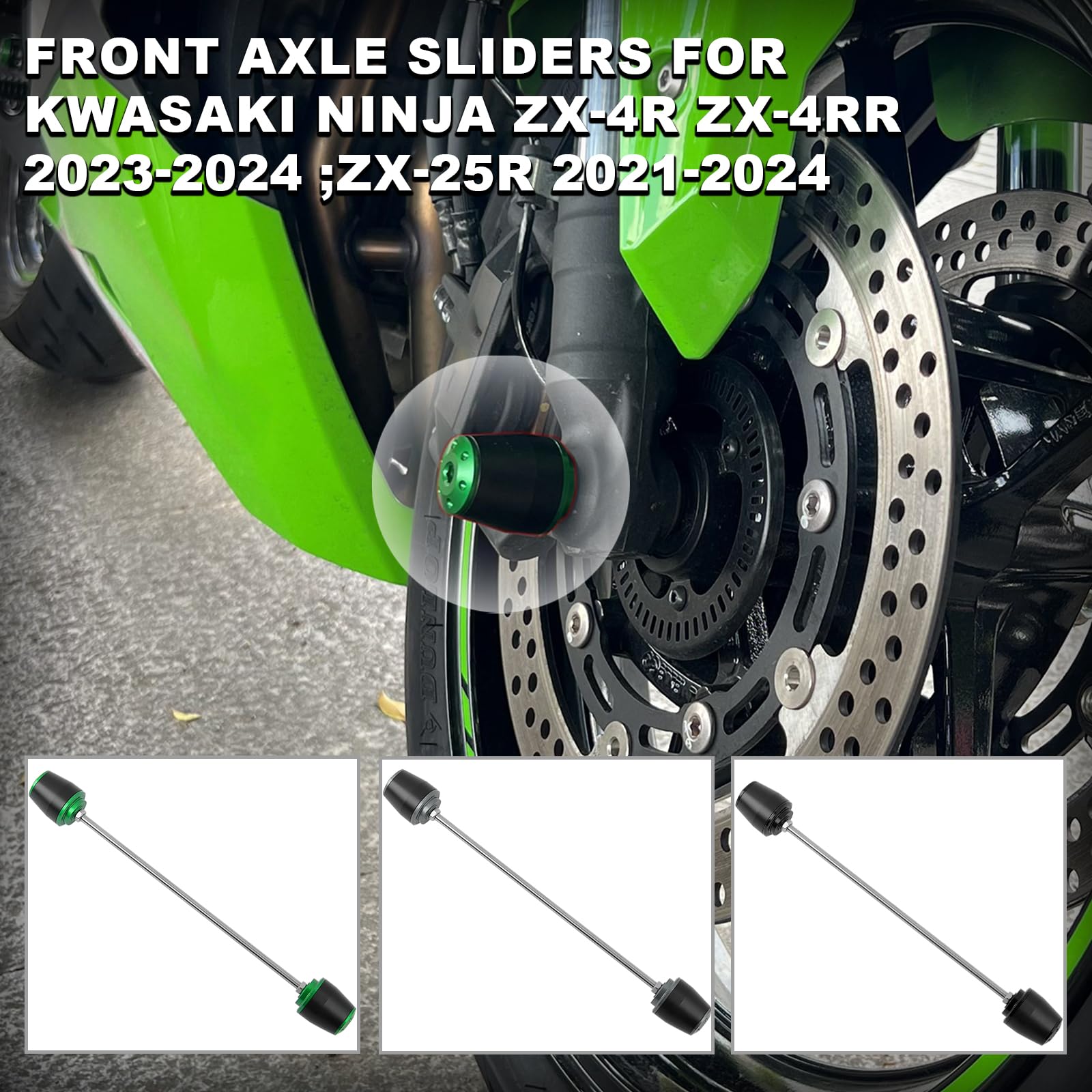 Amazon | TOTHERIDER オートバイフロントアクスルスライダーZX-4R
