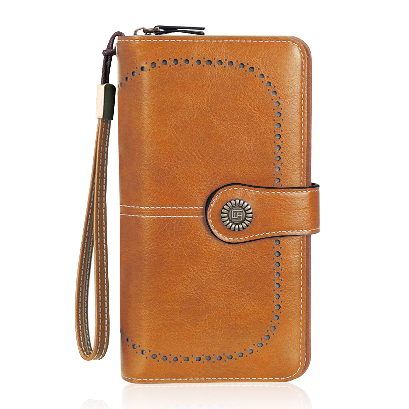 HUA ANGEL Donna Lunga Clutch Portafoglio Grande Capacità Cerniera