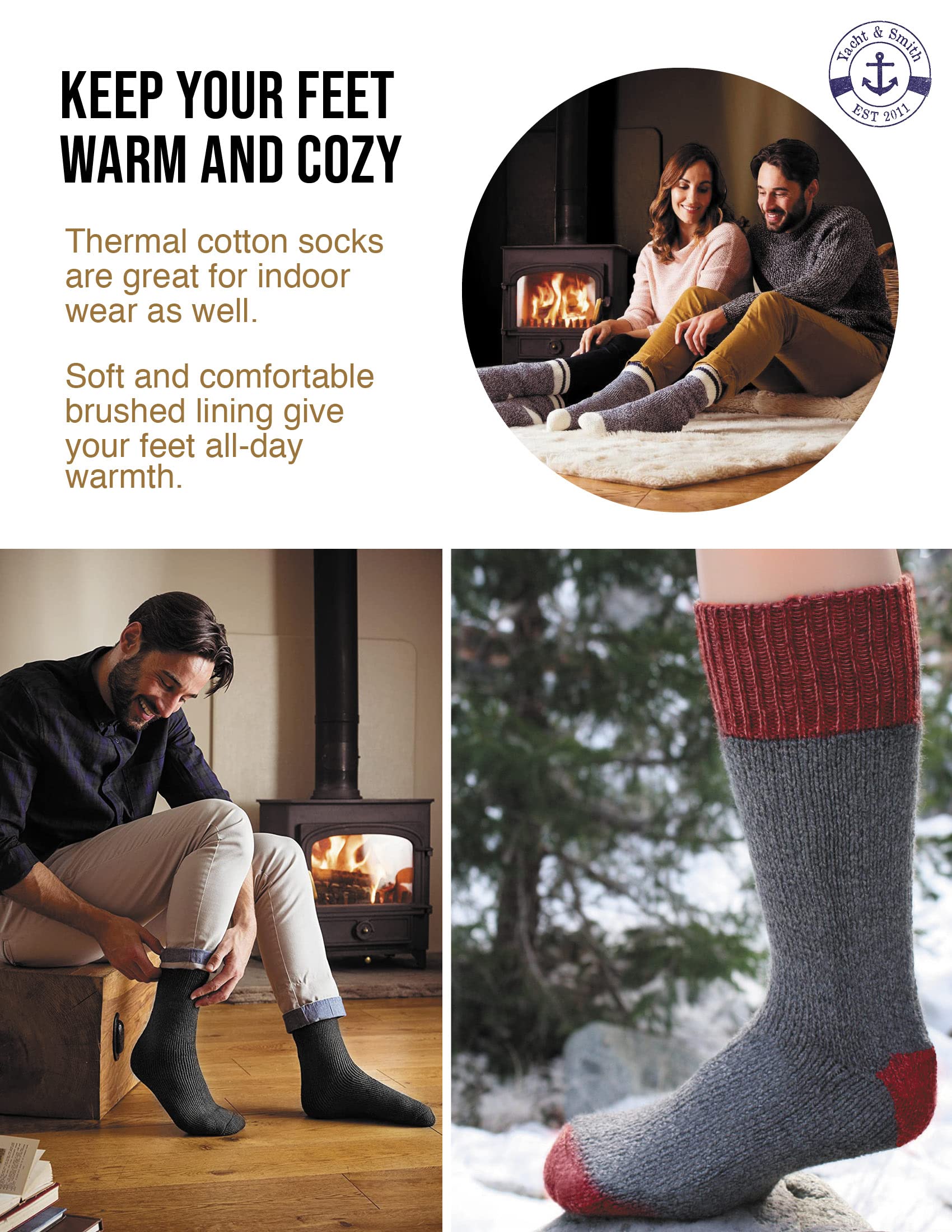 SOCKS'NBULK Case Pack of 240 Pairs Mens Womens & Kids Thermal Boot Socks, Bulk Pack Thick Warm Winter Extreme Weather Socks