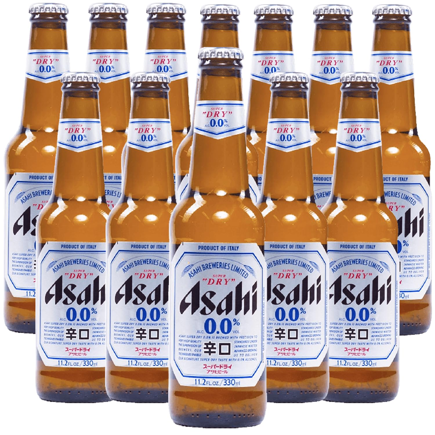 Asahi 12 Pack Super Dry 0.0% Alcohol Free Lager | 12oz Bottles | Zero Alcohol Beer | Made in Japan