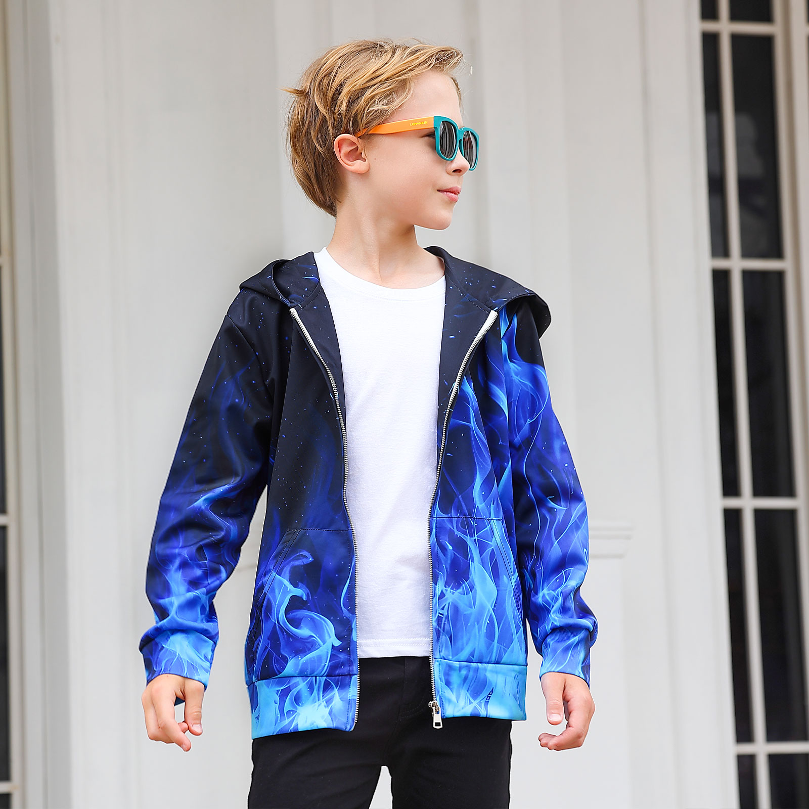 Amazon.com: TUONROAD 6 7 8 Year Old Boys Blue Flame Hoodies 