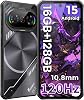 FOSSIBOT F114 Teléfono Rugerizado Android 15, Pantalla 6.67"+120Hz con Vidrio Corning | 16GB+128GB/2TB, Celular Delgado de 10.8mm, Cámara AI de 50MP, 5000mAh Doble SIM 4G T-Mobile/NFC/IP68/69K 1