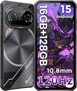 FOSSIBOT F114 Android 15 Rugged Phone Unlocked, 120Hz+6.67" Corning Glass, Slim 10.8mm Cell Phone, 16GB+128GB/2TB Smartphone, 50MP AI Camera, 5000mAh Dual SIM 4G T-Mobile/NFC/IP68/69K