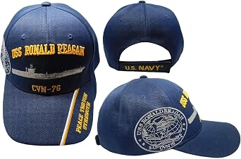 Trade Winds US Navy USS Ronald Reagan CVN-76 Navy Blue Cap Hat Officially Licensed Defect Officially Licensed BY THE US Navy