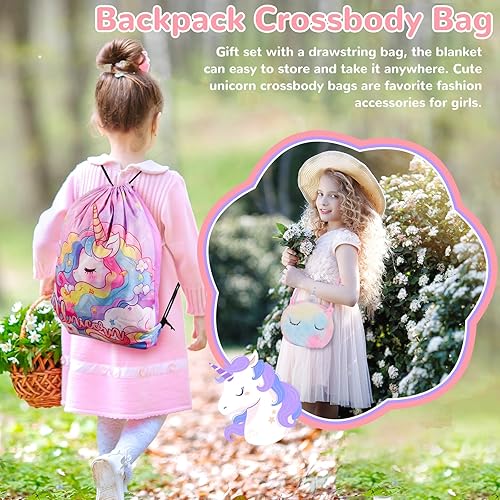 Miniatura 4 de CUTEUP Regalos de unicornio juguetes para niñas de 4, 5, 6, 7, 8, 9, 10, 11 años, ideas de regalo de cumpleaños de unicornio, mantas de regalo para