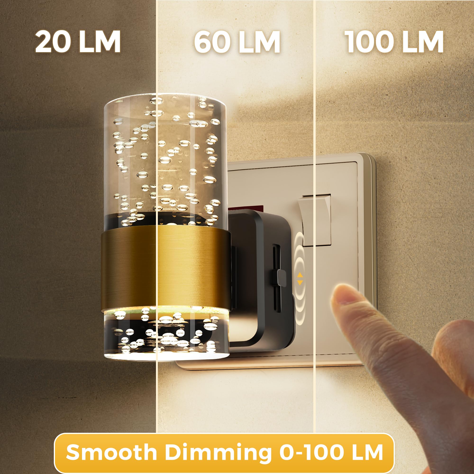 LOHAS-LED Night Light, Plug in Night Light with Light Sensor, 0-100LM Dimmable Nightlight, Warm White 3000K - Image 3