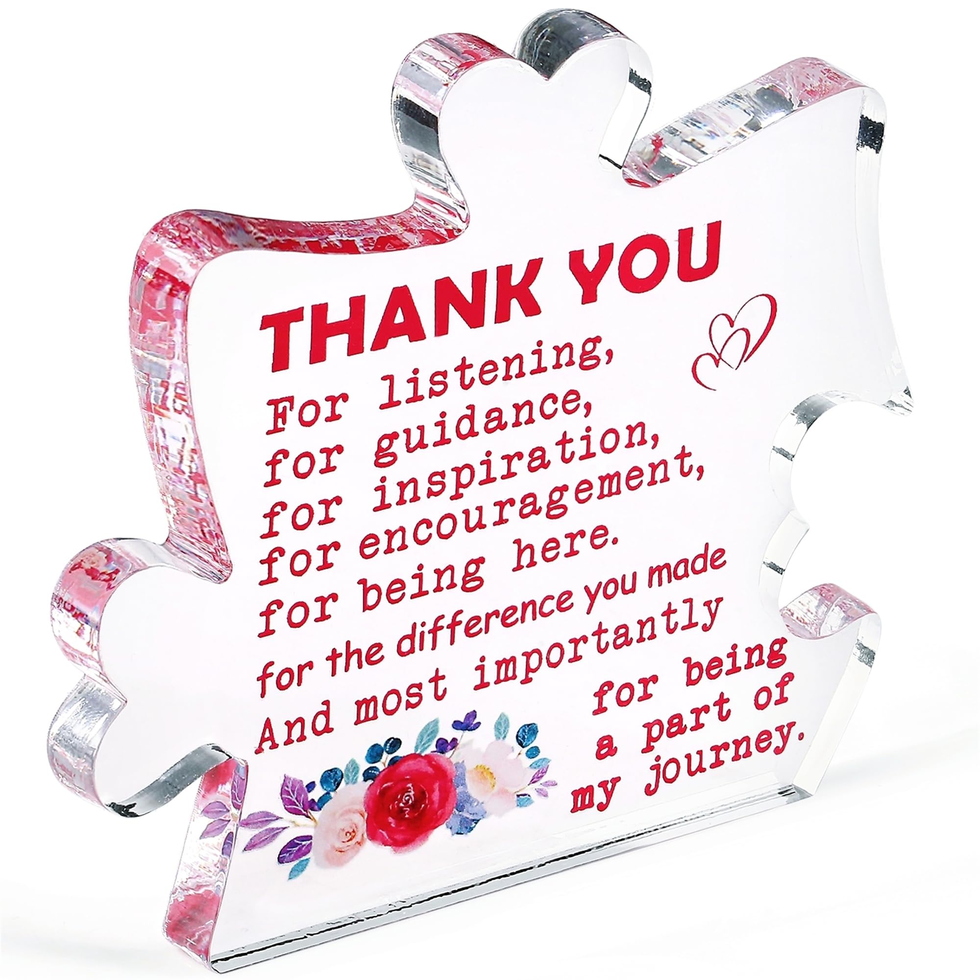 YATOJUZI Thank You Gifts,Appreciation Gifts for Boss Coworker,4.7 x 5.0" Big Acrylic Puzzle Piece,Gifts for Teacher,Gifts for Women Men