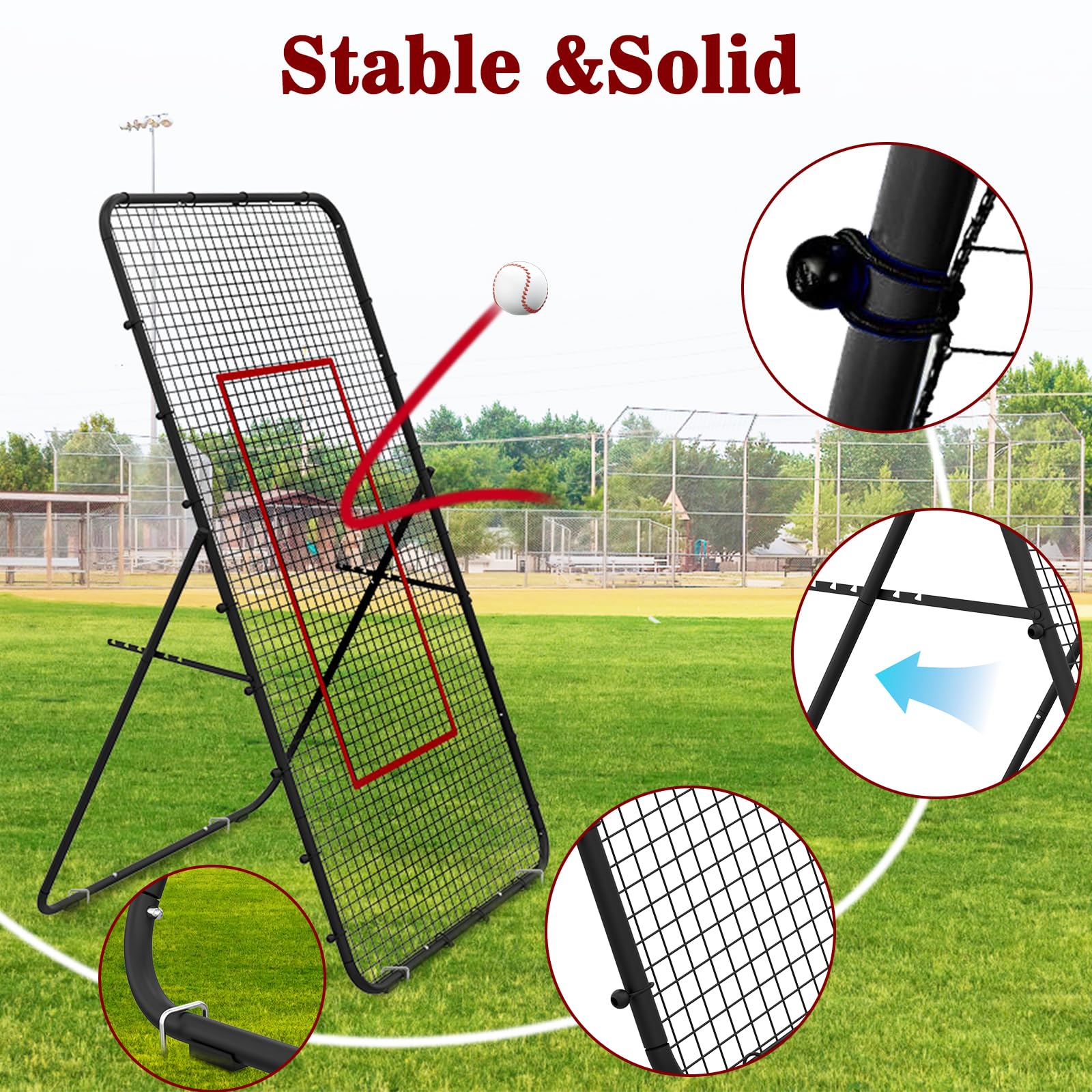 Rete Da Rimbalzo Per Pallavolo, 1,2 X 2,1 M, Rete Da Rimbalzo Con 5 Angoli Di Rimbalzo Area Di L 466143