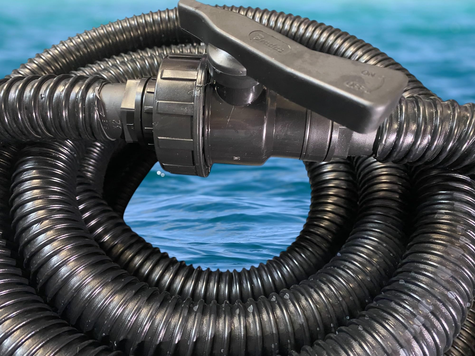 Cost Wise Black Pond Pump/Filter/Waterfall/Water Feature/Layflat Hose-Full Flow Valve + Hosetails For 32Mm (1.25") Hose,Ideal To Set Flow Control Or Turn On/Off,Removable Handle