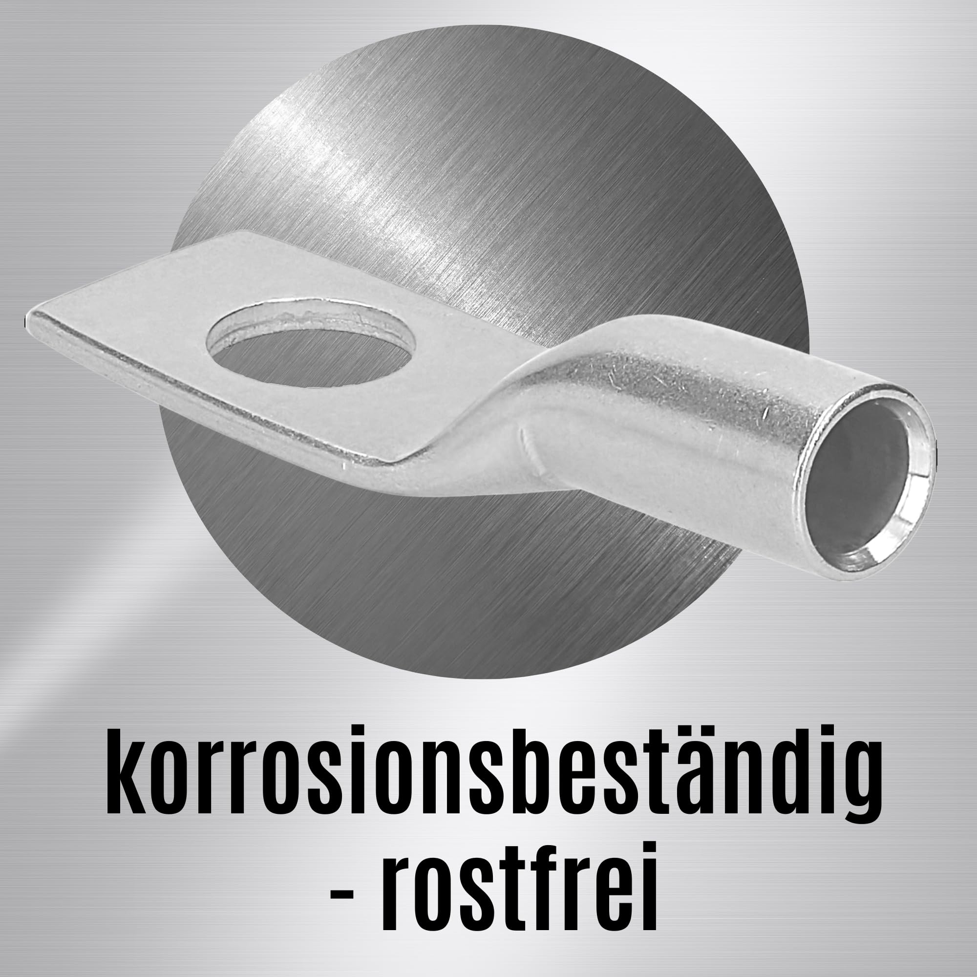 Kalitec ER3-8 Lot de 10 Cosses Tubulaires Inox V4A 16 mm² - Connecteur M8 | Cosses de câble non isolées pour installations électriques, solaires et automobiles - Résistantes à la corrosion
