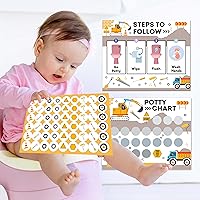 Vista 6 de Tabla de calcomanías de entrenamiento para ir al baño de construcción para niños y niñas, 10 tablas de entrenamiento para ir al baño con 216